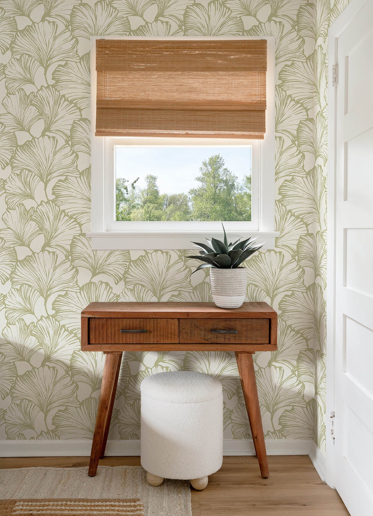Kyoto Moss by Scott Living Ginkgo Leaf Wallpaper- A-Street Prints 4177-27714
