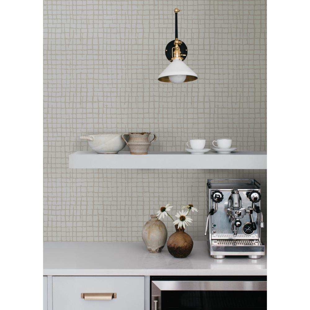 Albin Beige by A-Street Prints Gridline Wallpaper- A-Street Prints 4177-27716