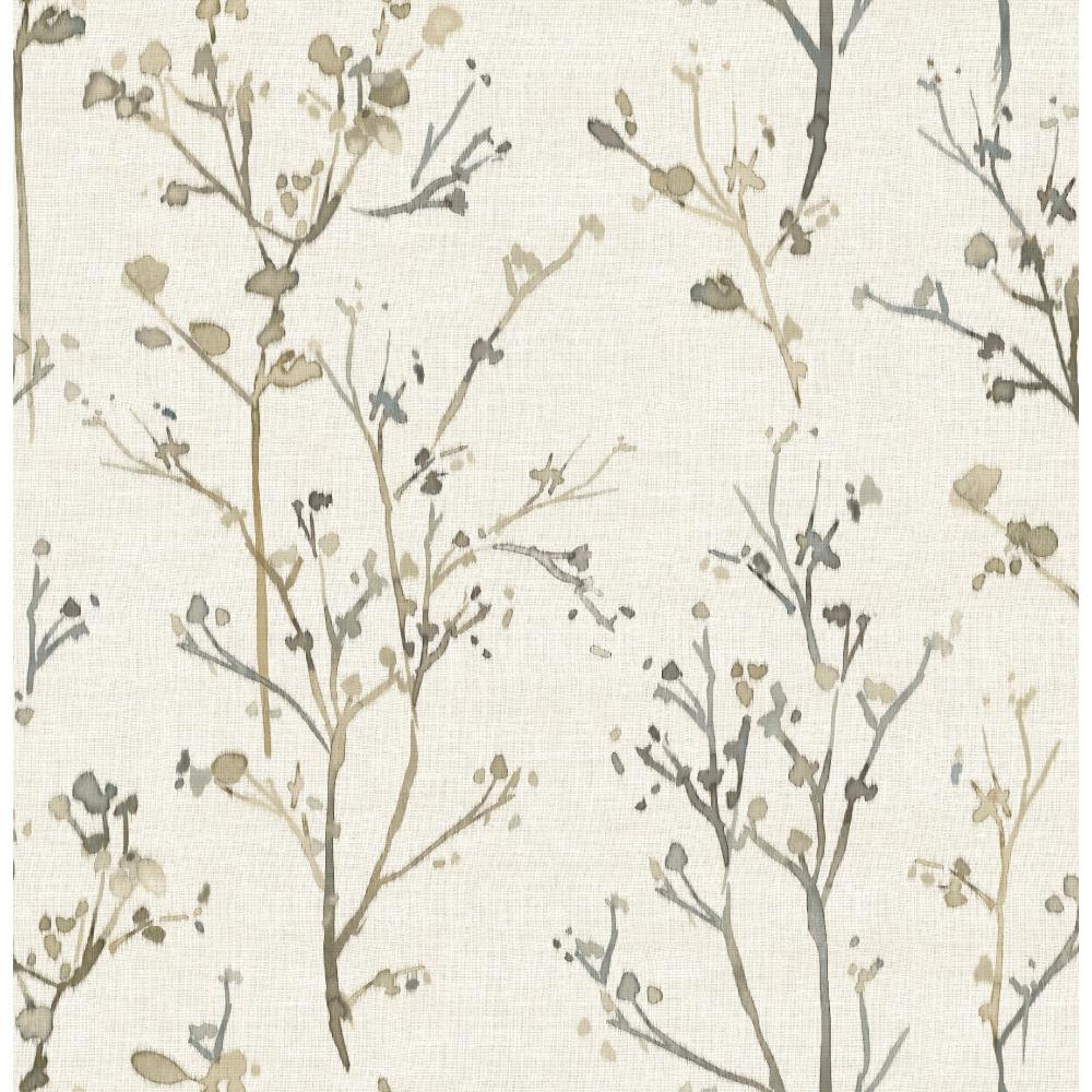 Silverling Neutral Budding Branches Wallpaper by A-Street Prints