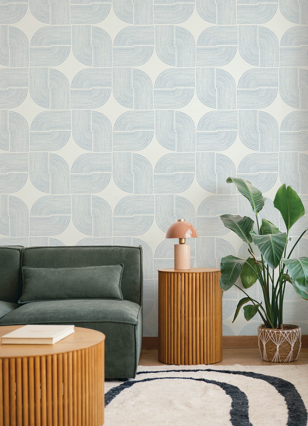 Savoye Dark Blue by A-Street Prints Spiral Arches Wallpaper – A-Street Prints 4177-27723