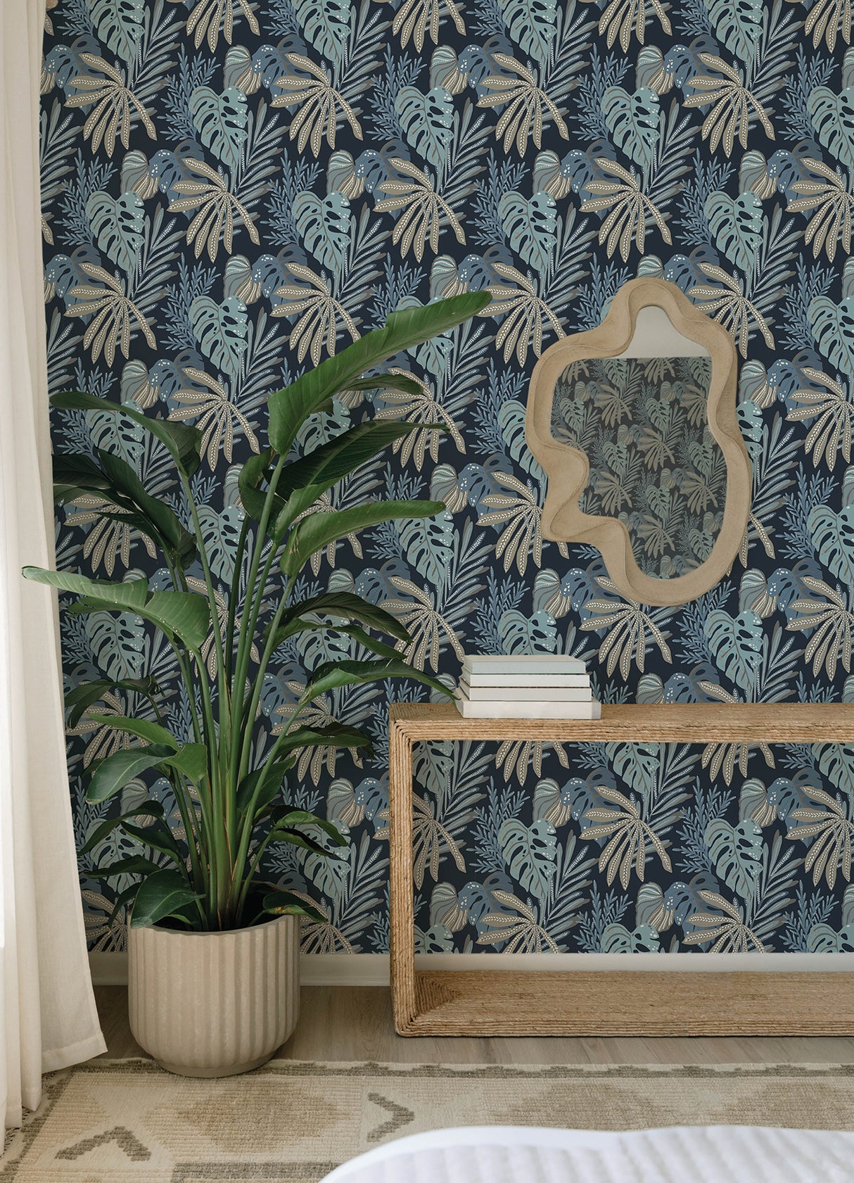 Alocasia Blue by Scott Living Tropical Foliage Wallpaper- A-Street Prints 4177-27735