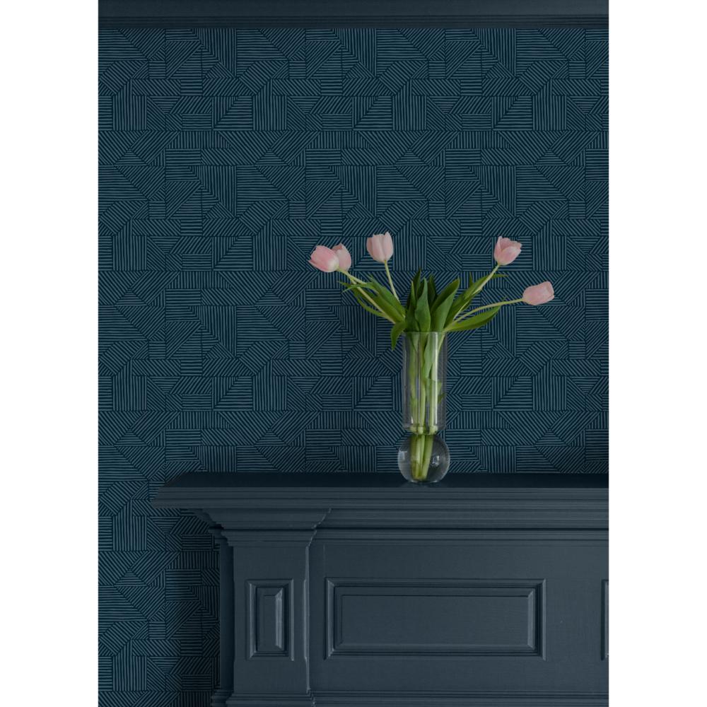 Crescendo Dark Blue by A-Street Prints Block Geometric Wallpaper- A-Street Prints 4177-83301