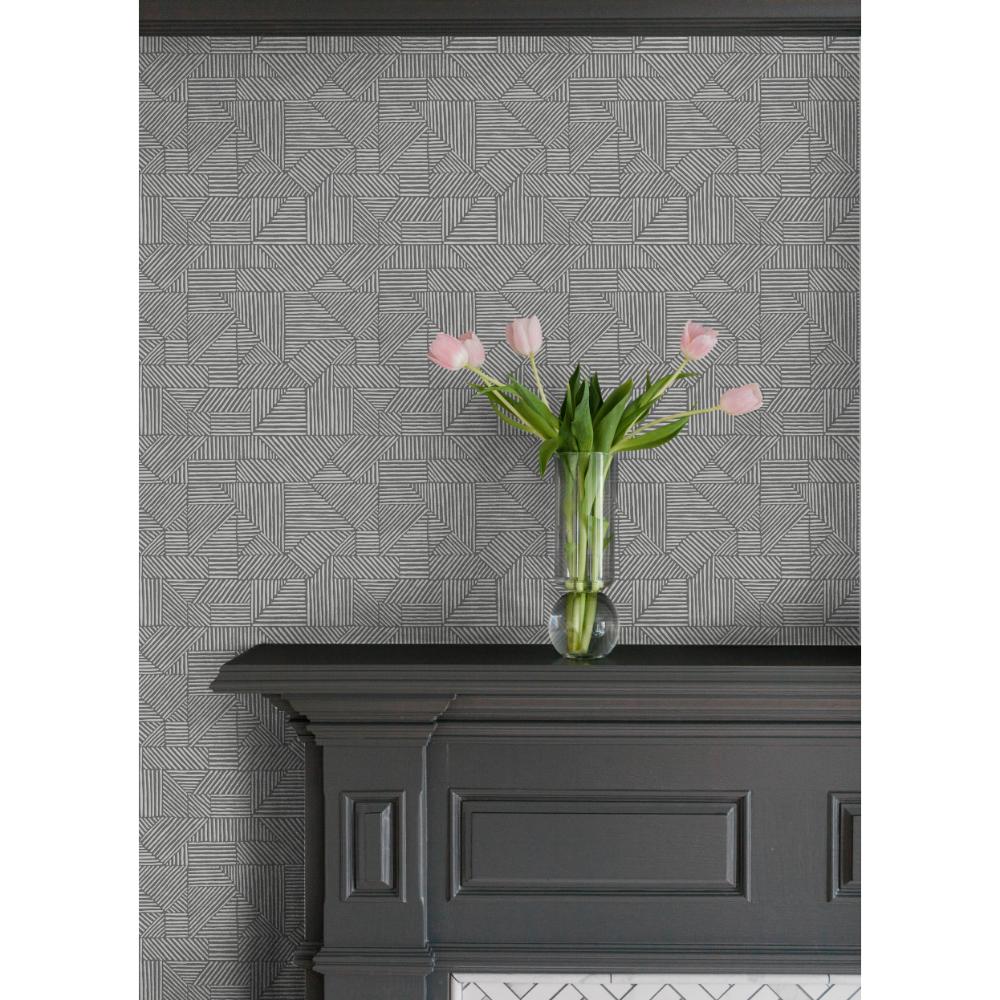 Crescendo Dark Grey by A-Street Prints Block Geometric Wallpaper- A-Street Prints 4177-83302