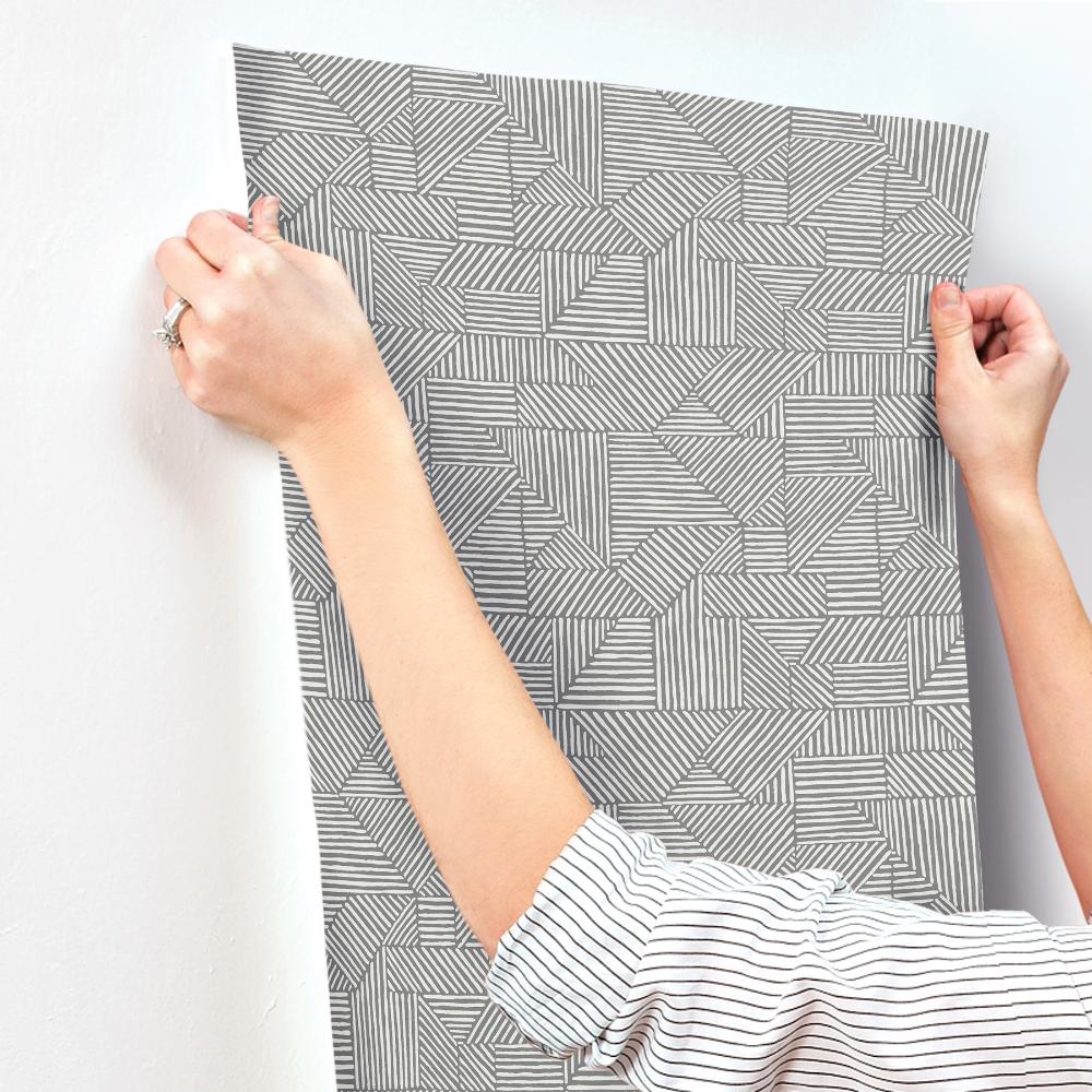 Crescendo Dark Grey by A-Street Prints Block Geometric Wallpaper- A-Street Prints 4177-83302