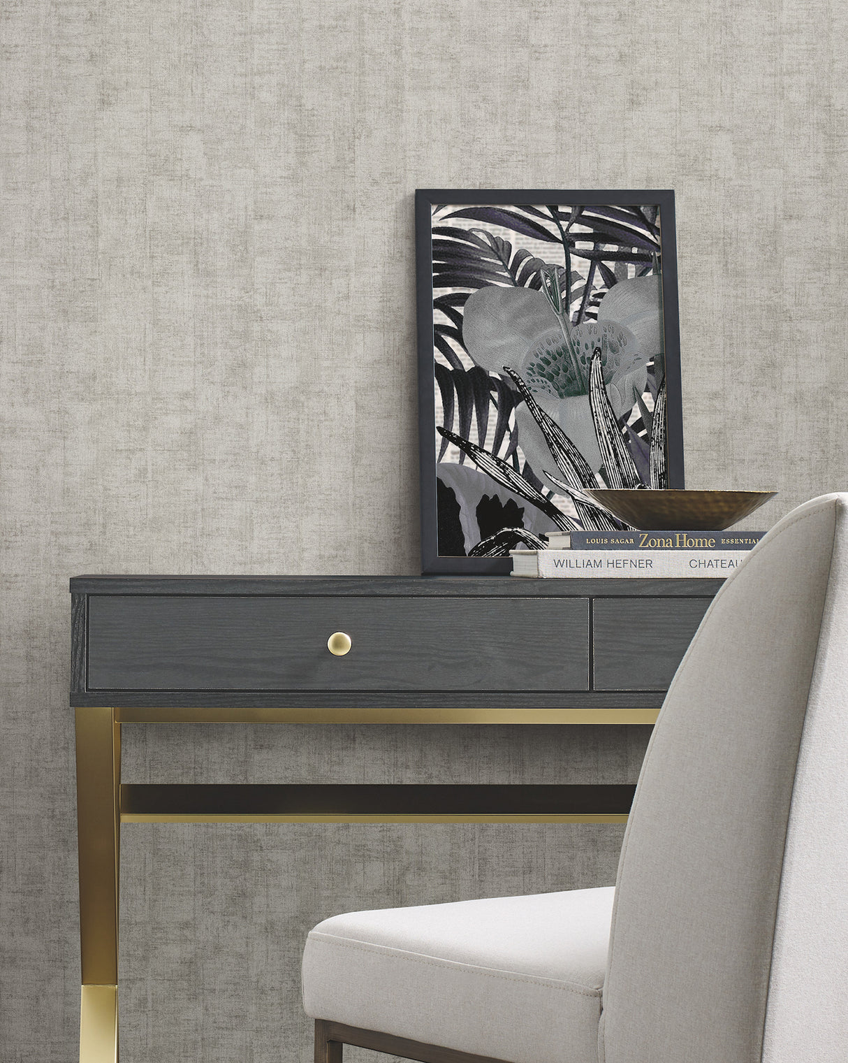 Costello Pewter by Warner Distressed Wallpaper- Brewster 4178-4406
