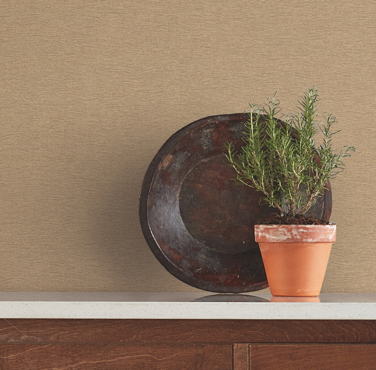 Gathered Wheat by Warner Fabric Backed Vinyl Textured Wallpaper – Brewster 4178-4430
