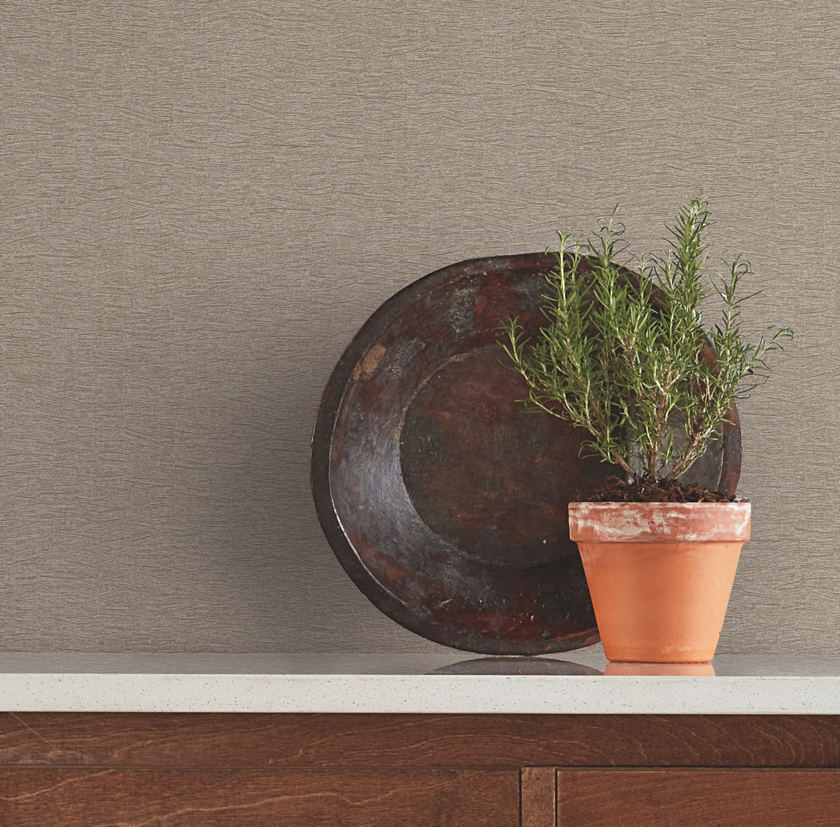 Gathered Light Brown by Warner Textured Wallpaper – Brewster Home Fashions 4178-4431