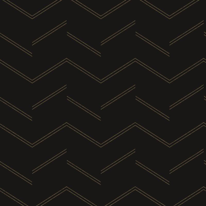 Aviator Black Abstract Chevron Wallpaper pattern in black with pale gold lines