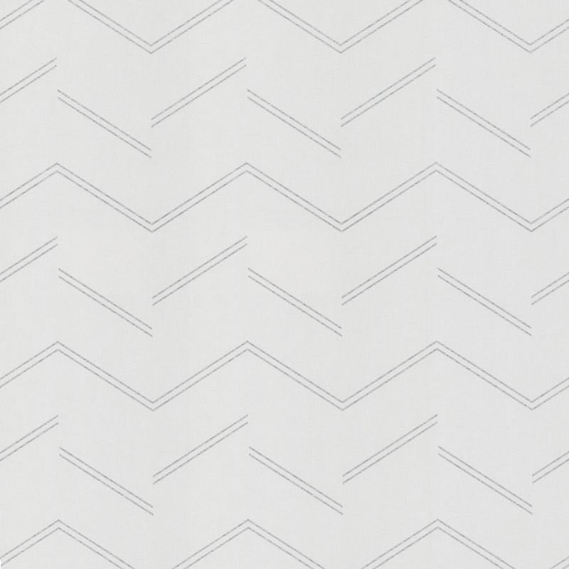 Aviator Silver Abstract Chevron Wallpaper by Warner, 54 in wide commercial vinyl wallcovering