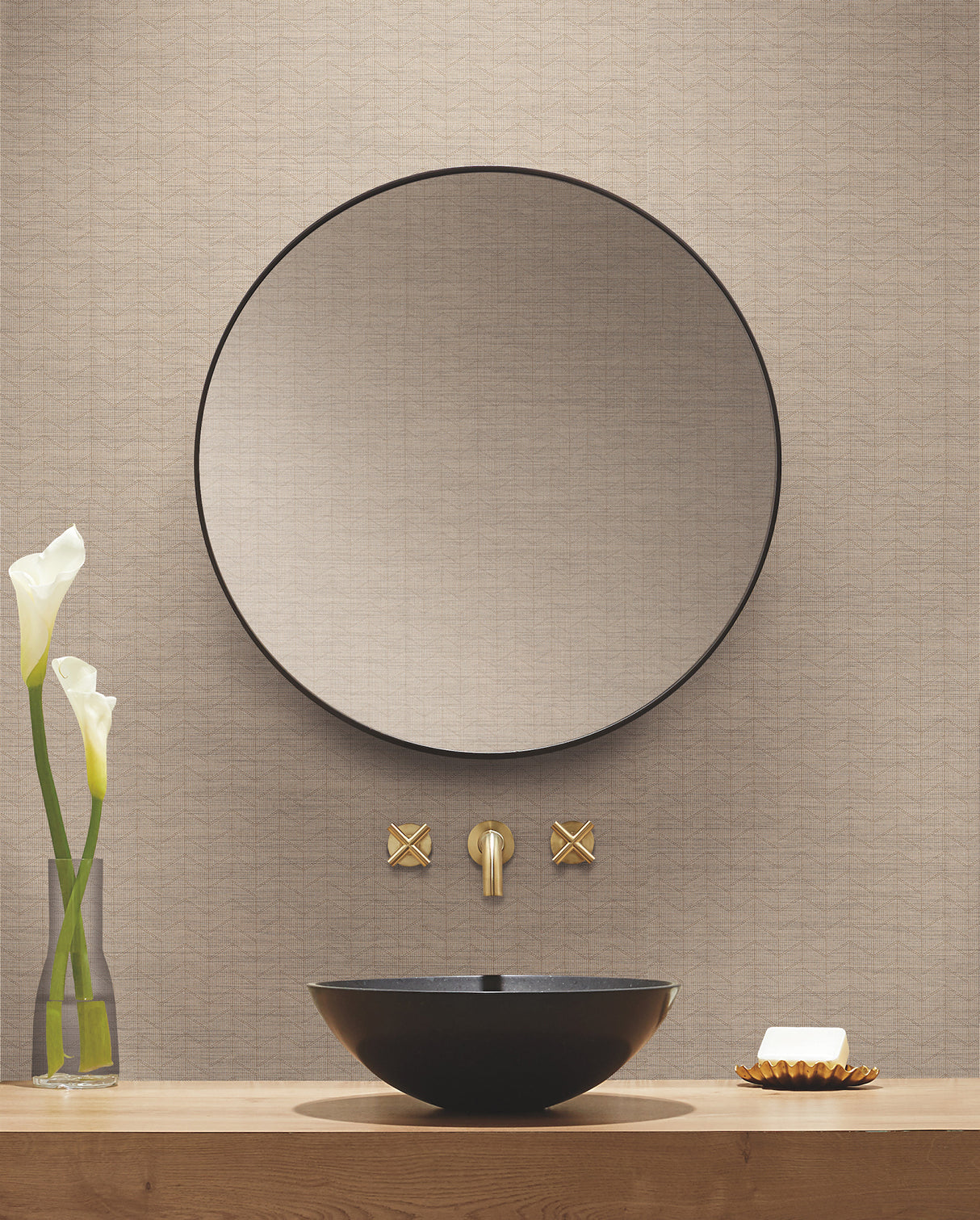 Magnitude Beige by Warner Chevron Wallpaper – Brewster Home Fashions 4178-4441