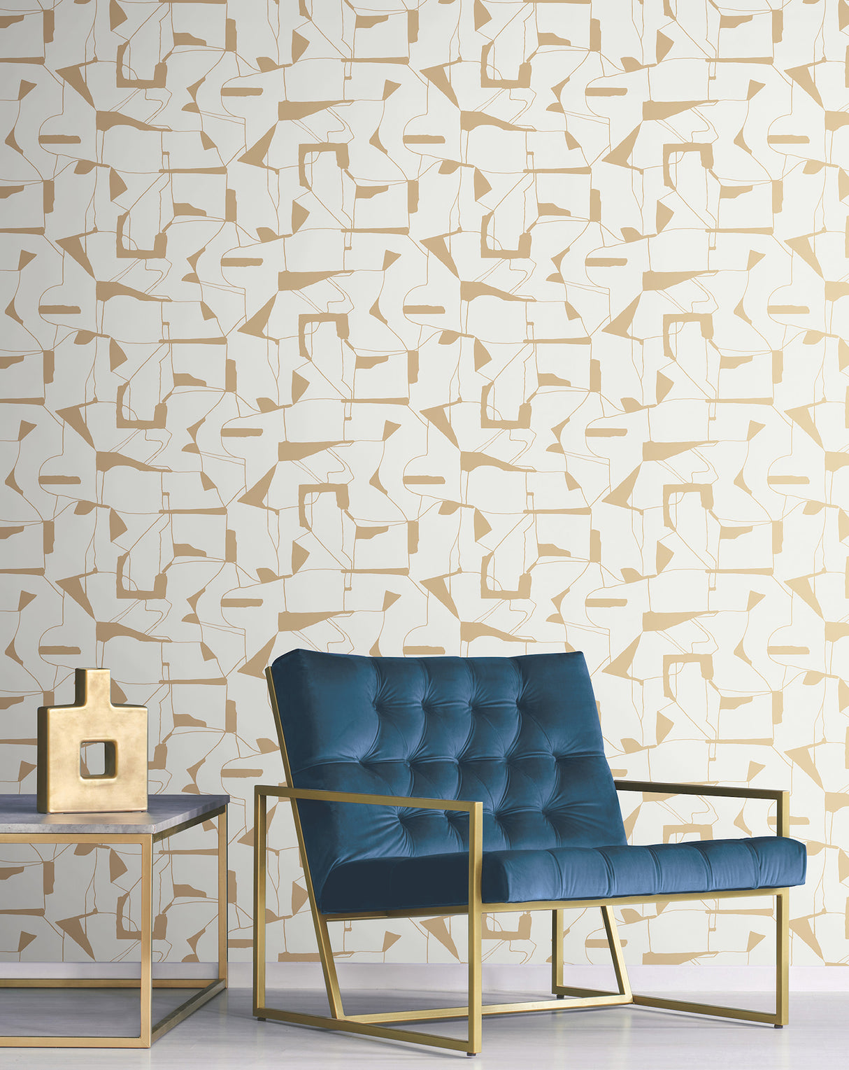 Calder Gold by Warner Abstract Wallpaper – Brewster Home Fashions 4178-4446