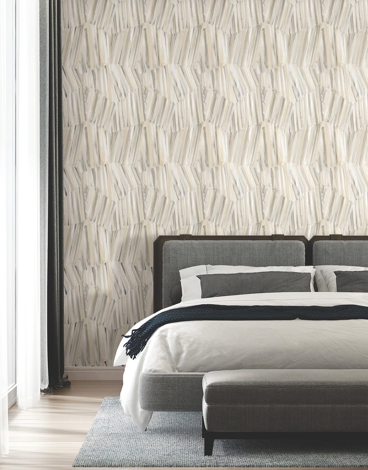 Masterwork Beige by Warner Brushstrokes Wallpaper – Brewster Home Fashions 4178-4452