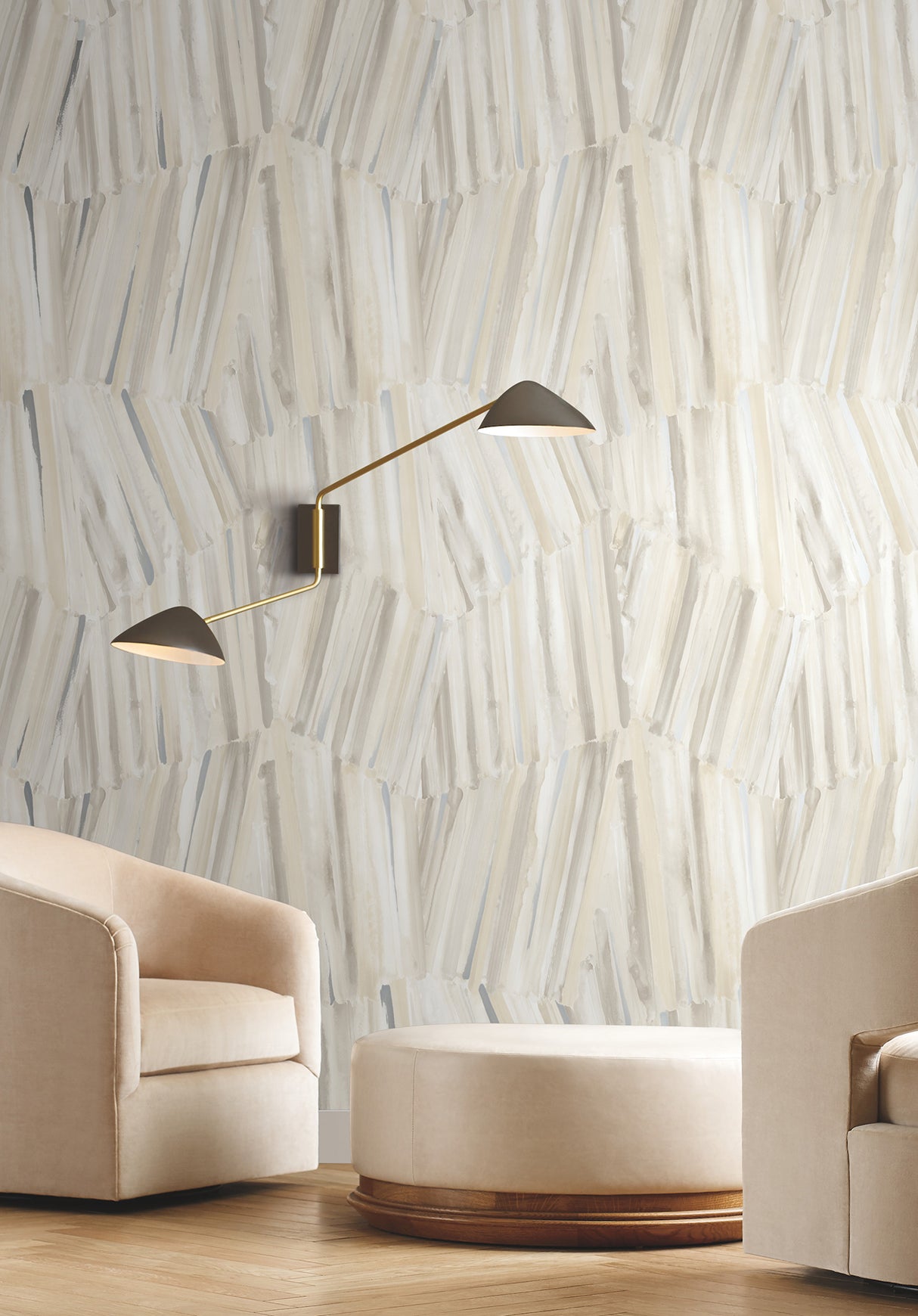 Masterwork Beige by Warner Brushstrokes Wallpaper – Brewster Home Fashions 4178-4452