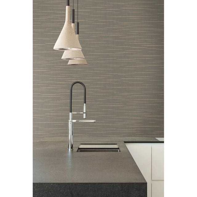 Longitude Grey by Warner Striated Commercial Wallpaper – Brewster 4178-4455