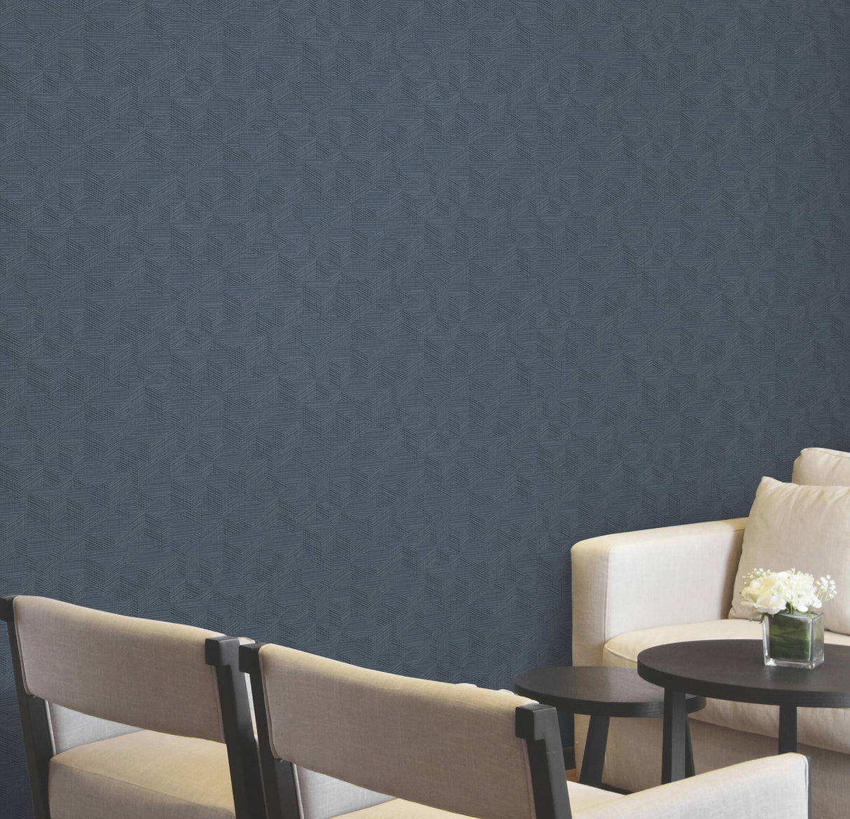 Naila Indigo by Warner Geo Weave Textured Wallpaper – Brewster Home Fashions 4181-4752