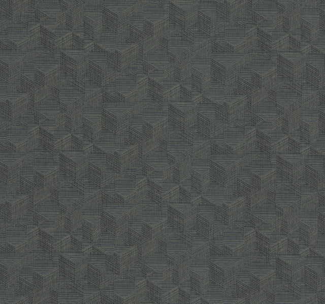 Naila Denim Geo Weave Wallpaper by Warner