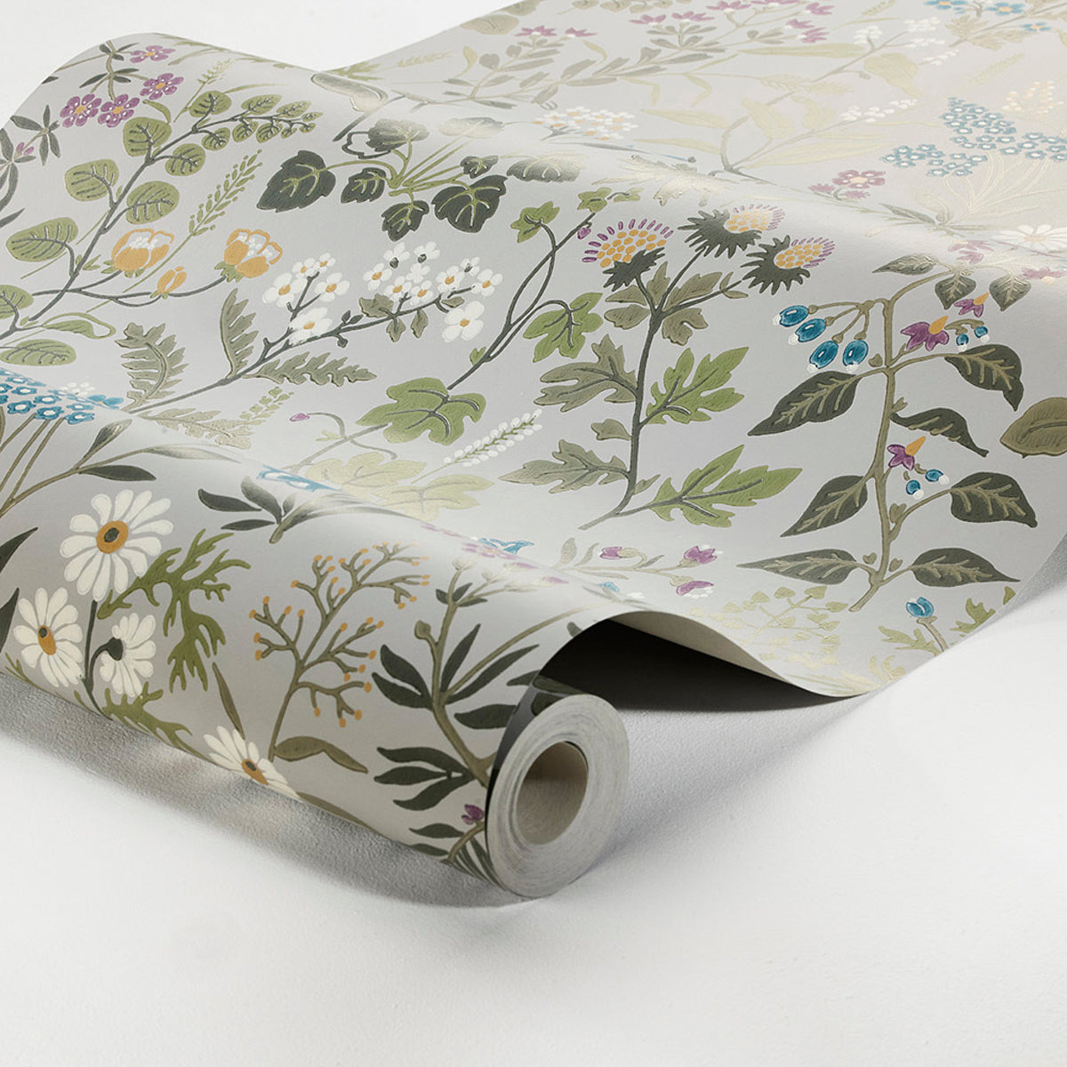 Flora Grey Wildflower Wallpaper by Boråstapeter – Schumacher 4182