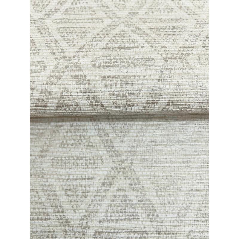 Kelce Silver by Warner Geometric Faux Grasscloth Wallpaper – Brewster Home Fashions 4183-4824