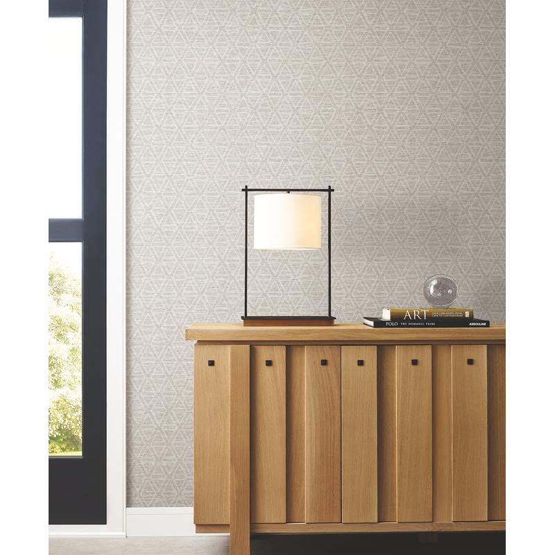 Kelce Silver by Warner Geometric Faux Grasscloth Wallpaper – Brewster Home Fashions 4183-4824