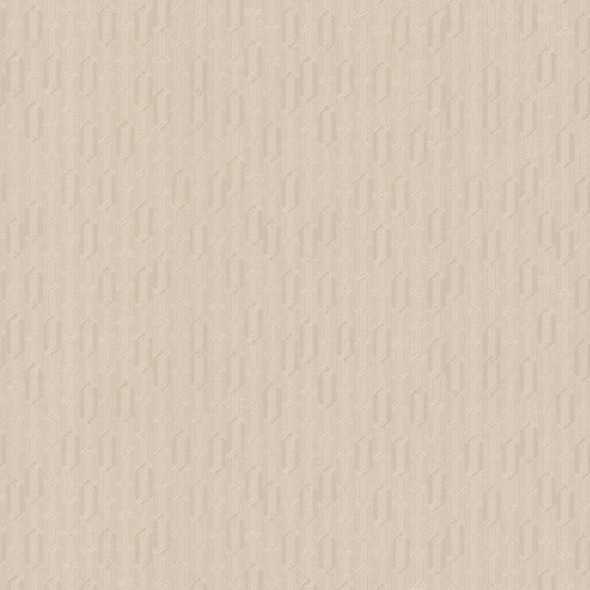 Wesley Champagne chain geometric textured commercial vinyl wallpaper, 54 inch wide fabric-backed vinyl in neutral champagne.