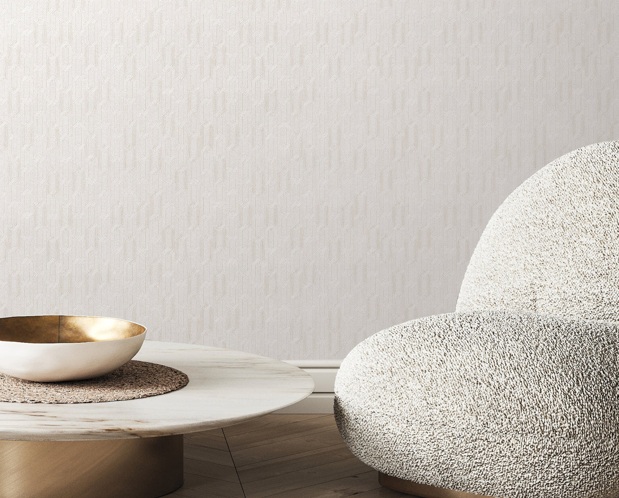 Wesley Pearl Chain by Warner Fabric Backed Vinyl Commercial Wallpaper – Brewster 4184-4910