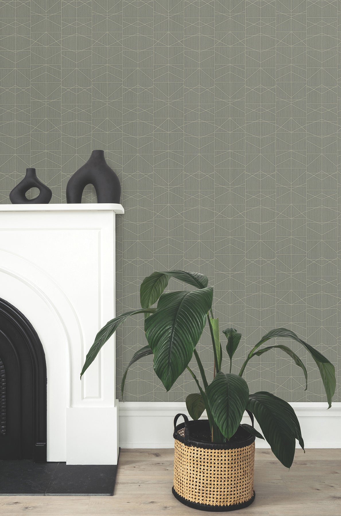 Braxton Olive by Warner Geometric Wallpaper – Brewster Home Fashions 4184-4922
