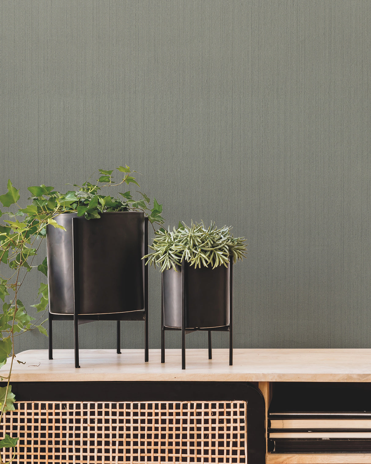 Warren Olive by Warner Striated Commercial Wallpaper – Brewster Home Fashions 4184-4924