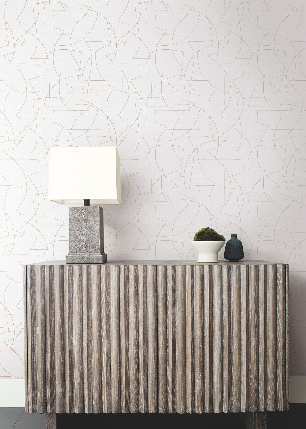 Enzo Ivory by Warner Abstract Wallpaper – Brewster Home Fashions 4184-4931