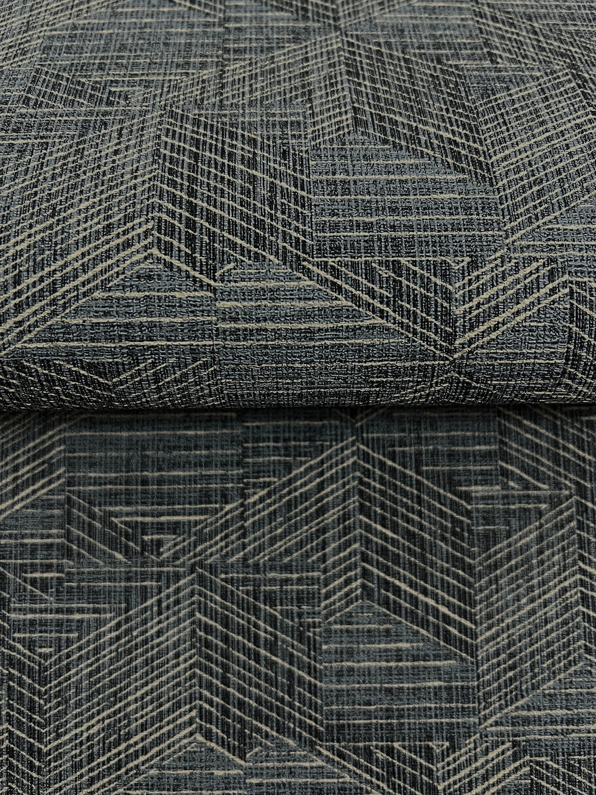Naila Denim Geo Weave Wallpaper by Warner Commercial Sidewall – Brewster Home Fashions 4184-4958