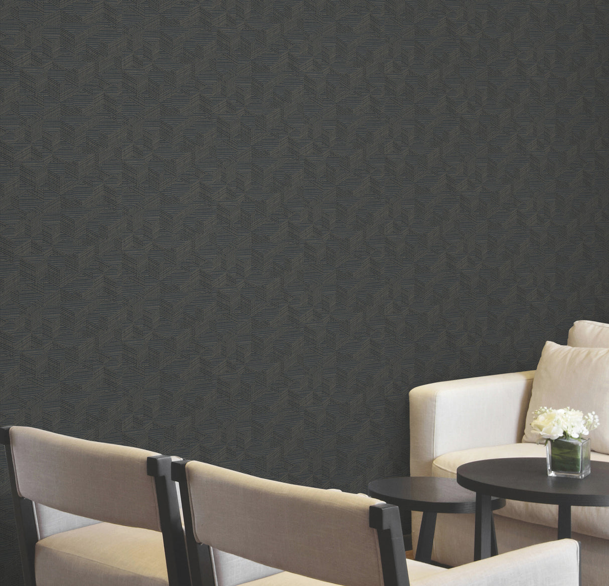 Naila Denim Geo Weave Wallpaper by Warner Commercial Sidewall – Brewster Home Fashions 4184-4958