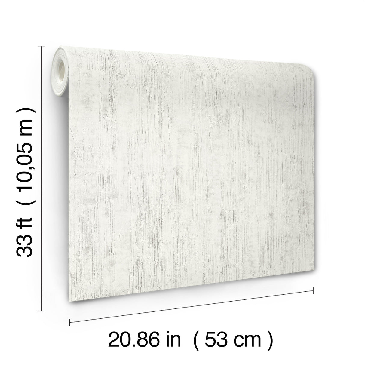 Ramona White by Chesapeake Distressed Texture Vinyl on Non Woven Wallpaper, Unpasted, Scrubbable and Strippable, 20.9 in x 33 ft - 4191-83002