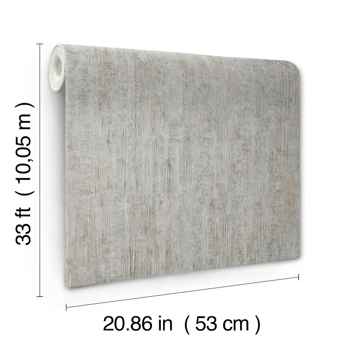 Ramona Grey Distressed Texture Unpasted Vinyl on Non Woven Scrubbable Strippable Wallpaper by Chesapeake Kitchen and Bath - 4191-83004
