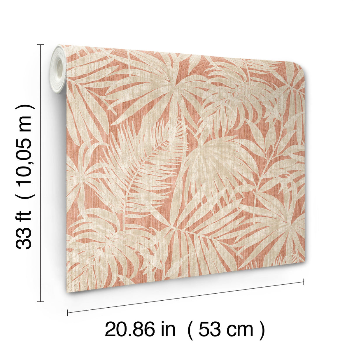 Sonny Rust Fronds Wallpaper by Chesapeake Tropical Botanical Palm Leaf Unpasted Washable Non Woven Wallpaper Roll 20.9 in x 33 ft - 4191-83029