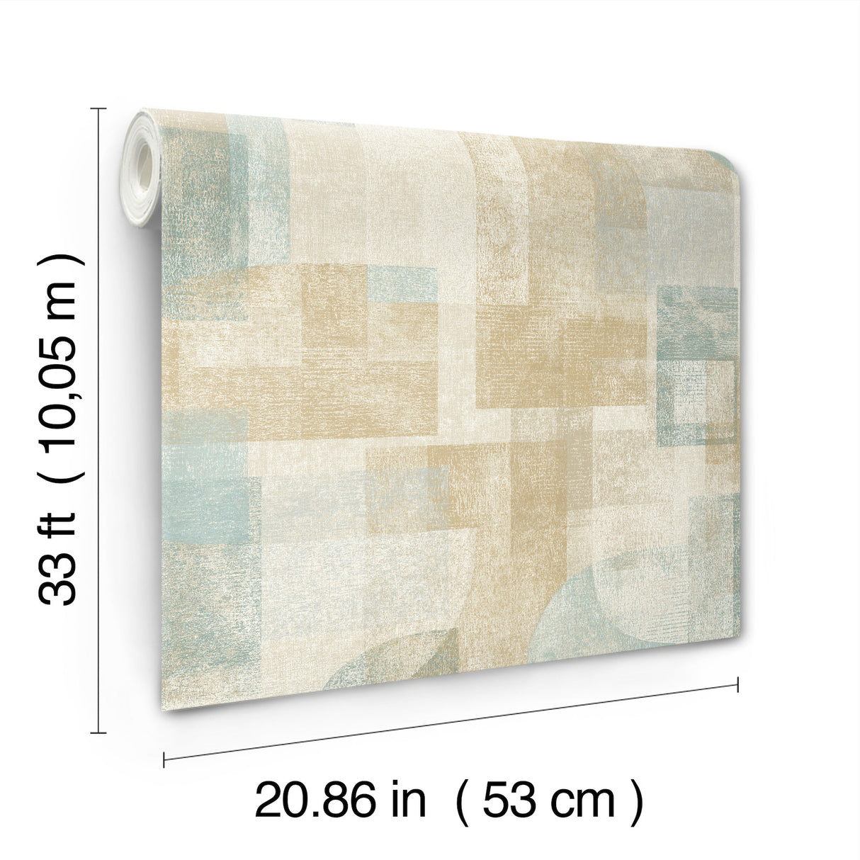 Cassandra Teal by Chesapeake Block Geometric Retro Abstract Non Woven Unpasted Strippable Kitchen and Bath Wallpaper - 4191-83031