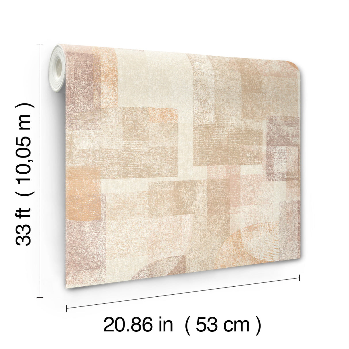 Cassandra Rust Block Geometric in Rust by Chesapeake Retro-Inspired Abstract Textured Non Woven Unpasted Wallpaper Roll - 4191-83033