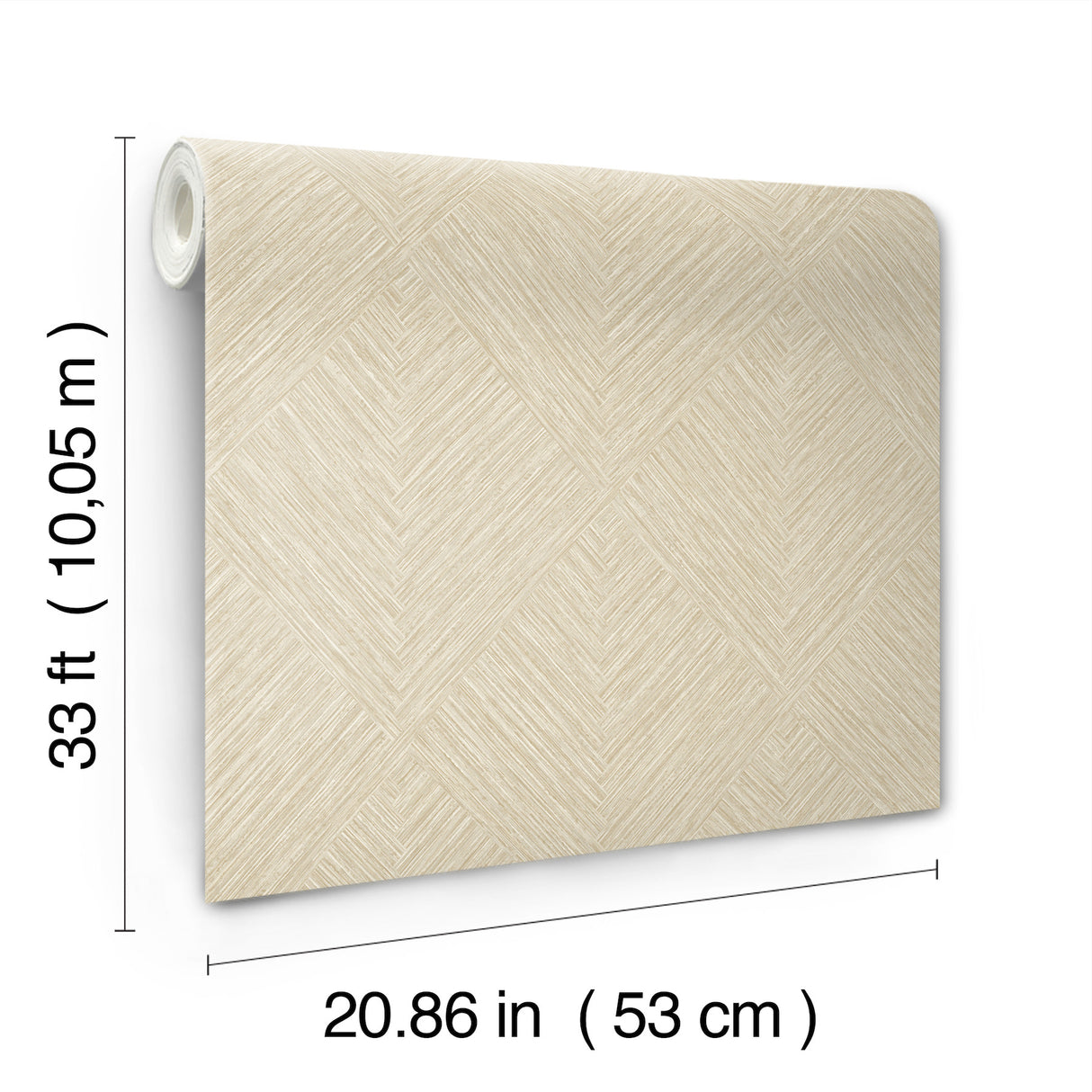 Hollis Light Brown Textured Diamond Geometric Vinyl Non Woven Scrubbable Strippable Wallpaper by Chesapeake Kitchen and Bath - 4191-83044