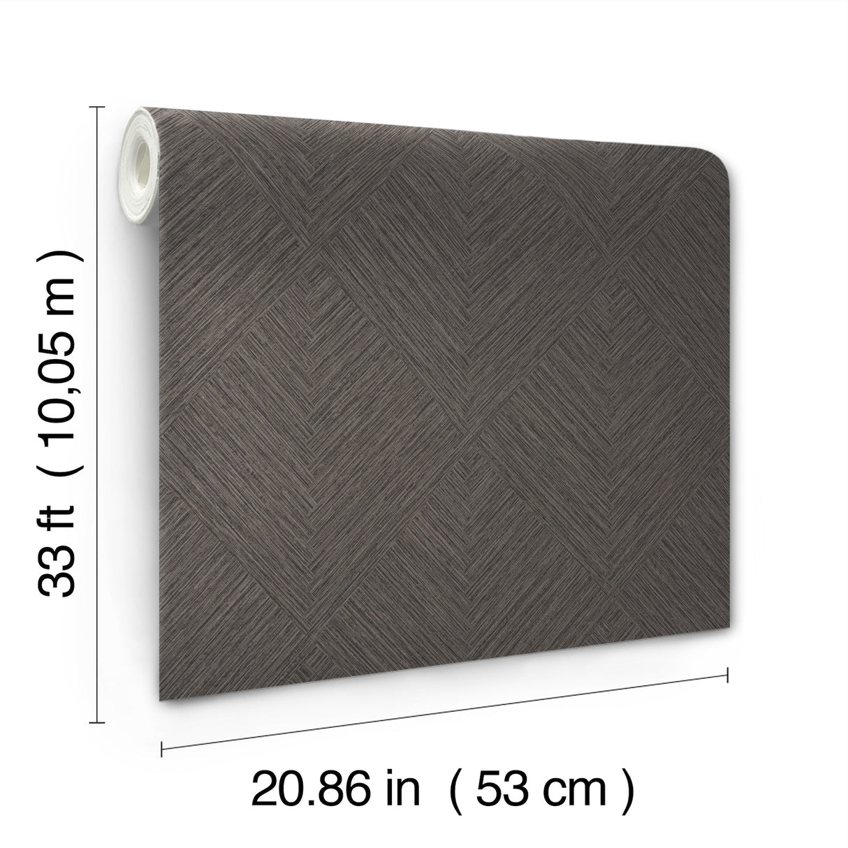 Hollis Charcoal by Chesapeake Textured Diamond Geometric Kitchen and Bath Scrubbable Strippable Unpasted Non Woven Wallpaper - 4191-83046
