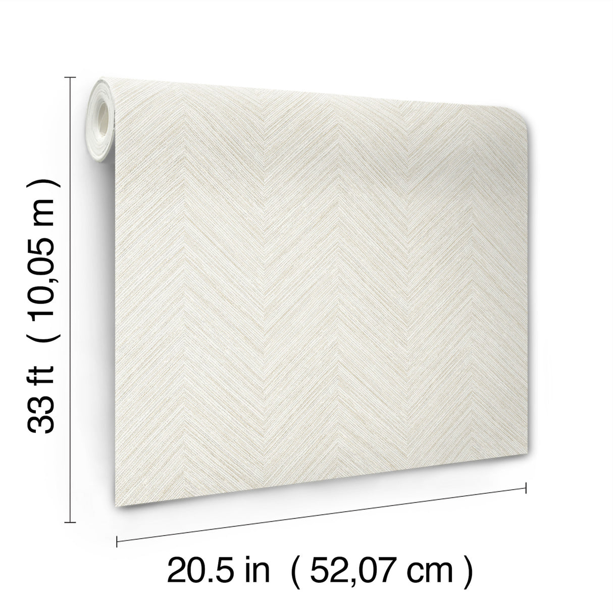 Caladesi Light Grey by Chesapeake Linen Chevron Textured Unpasted Non Woven Hybrid Wallpaper from the Plaid and Stripe Collection 4192-13679