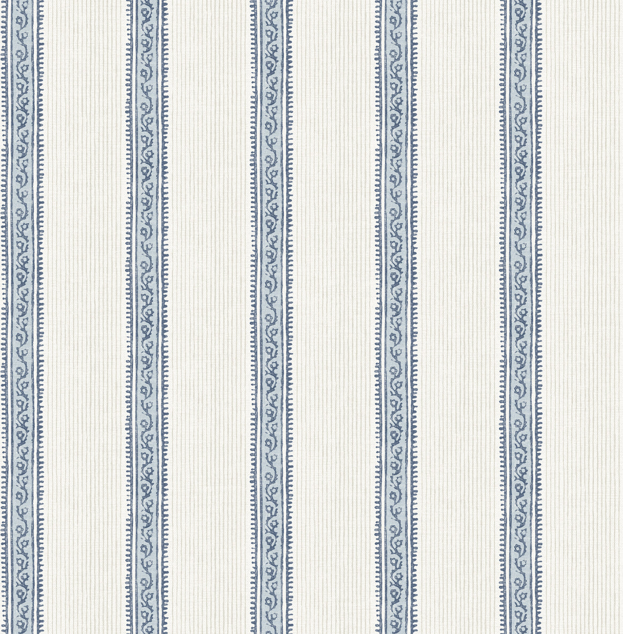 Mandevilla Blue Vine Stripe Wallpaper by Chesapeake - 4192-27428