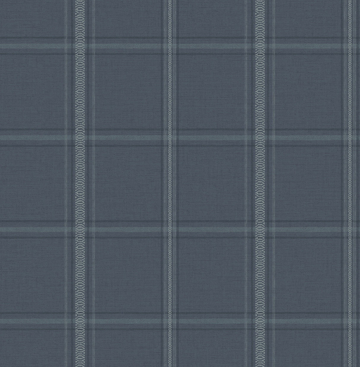 Auberge Dark Blue Windowpane Plaid Wallpaper by Chesapeake - 4192-27605