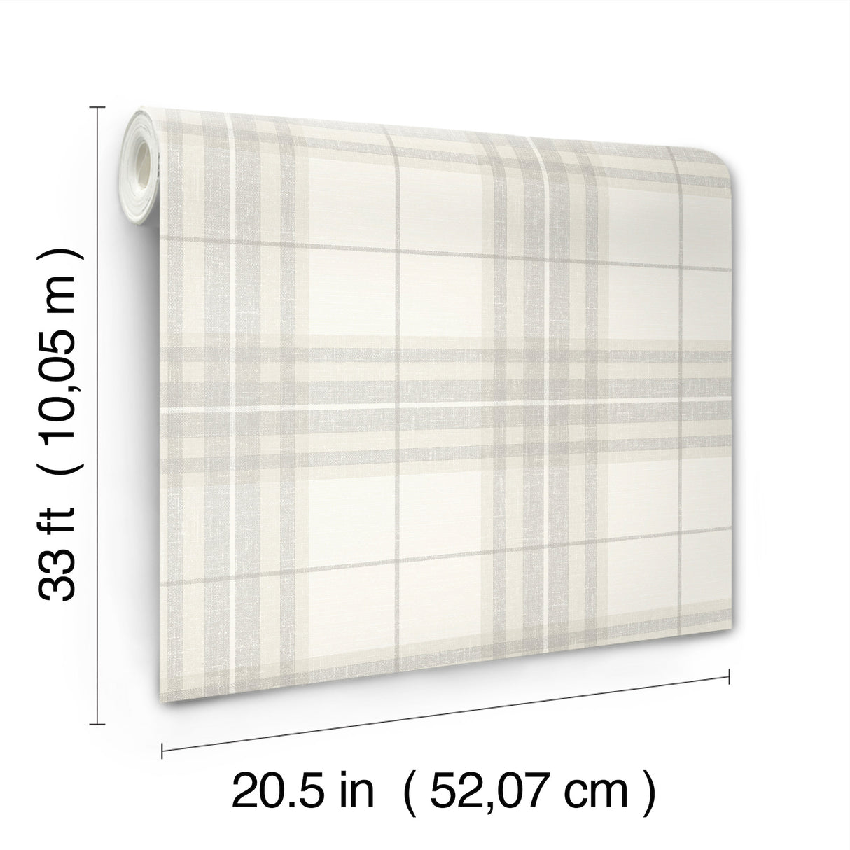 Cabin Check Grey Plaid by Chesapeake Farmhouse Textured Non Woven Wallpaper - Chesapeake 4192-27693