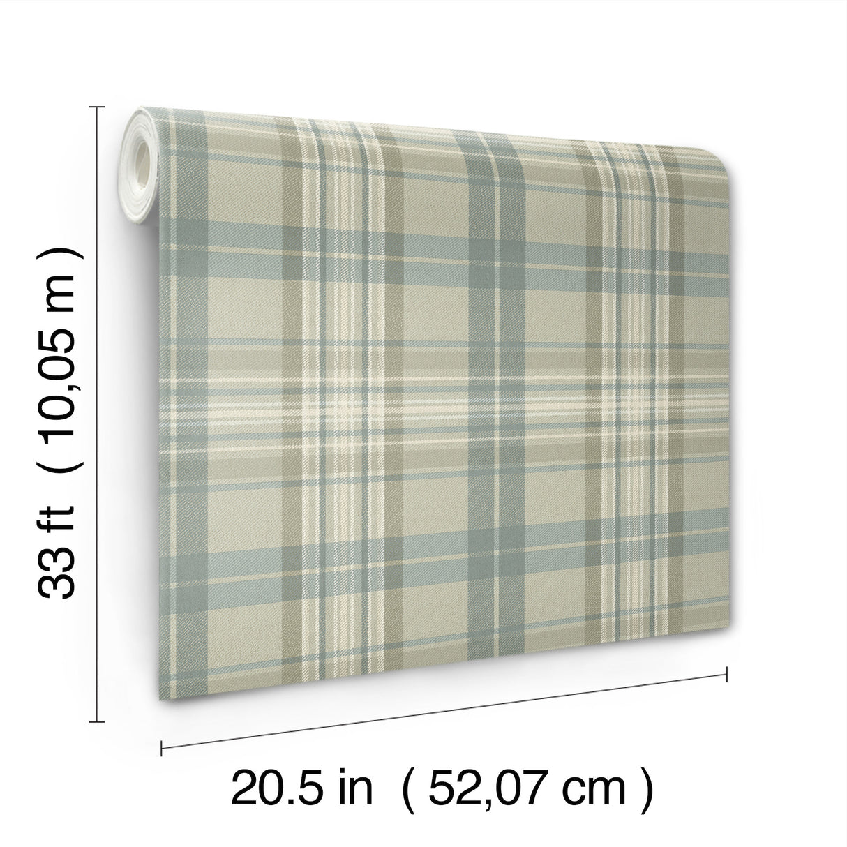 Austin Sage Plaid Wallpaper in Sage, Moss, and Teal by Chesapeake - 4192-330217