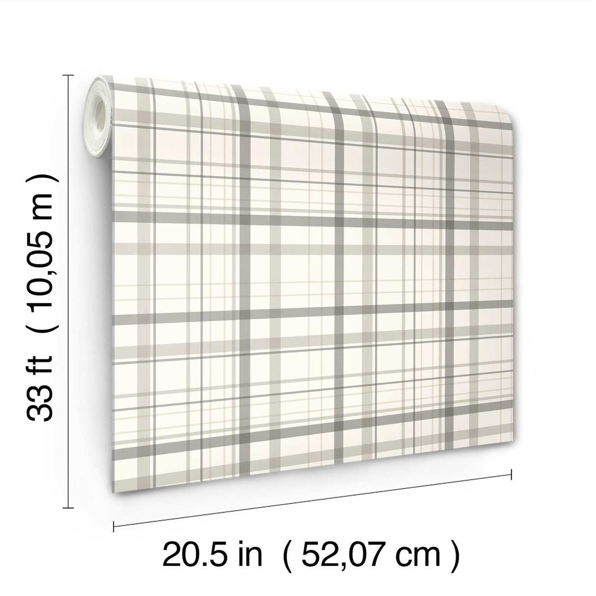 Burgess Charcoal Plaid by Chesapeake Prepasted Non-Woven Hybrid Farmhouse Plaid Wallpaper from the Plaid & Stripe Collection - 4192-83409