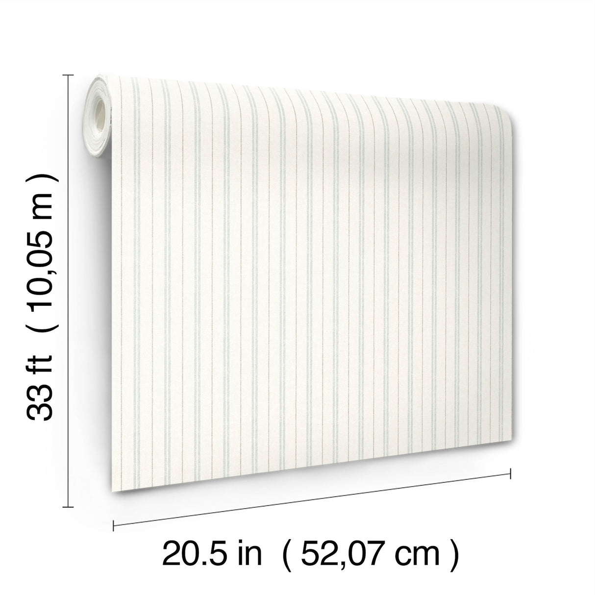 Harville Aqua Double Stripe Wallpaper in Aqua by Chesapeake Prepasted Easy Walls Non Woven Hybrid Farmhouse Stripes - 4192-83425