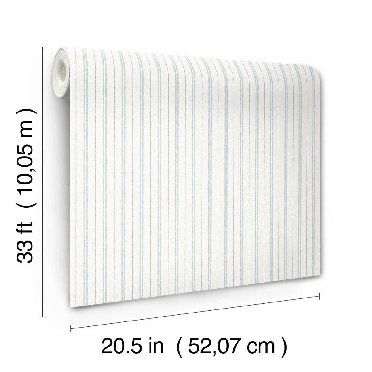 Harville Light Blue Double Stripe Prepasted Easy Walls Washable Strippable Farmhouse Wallpaper by Chesapeake Plaid & Stripe - 4192-83426