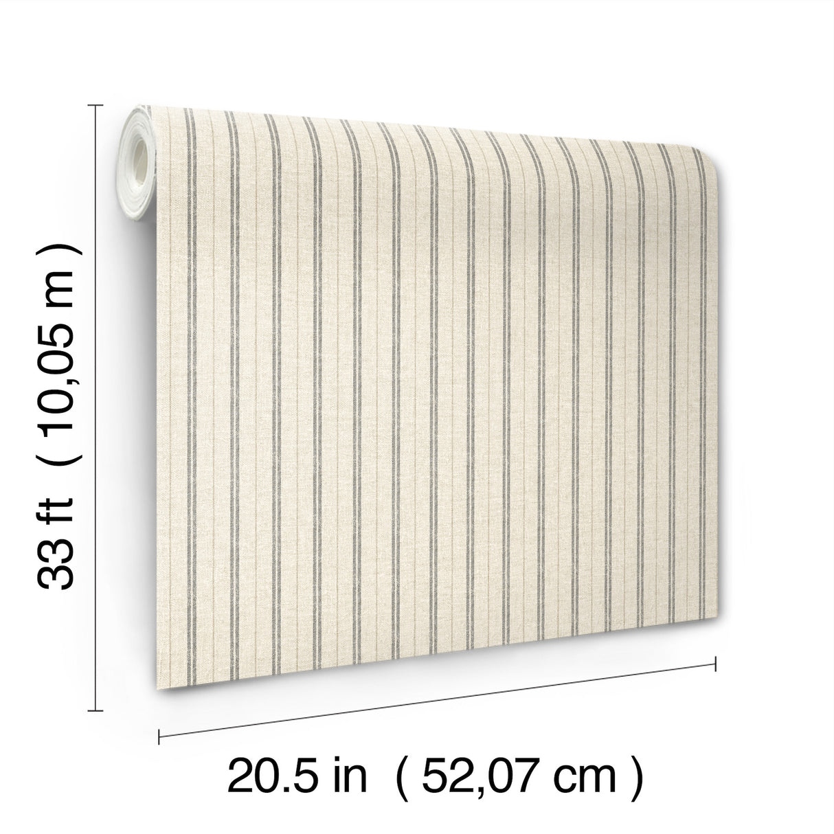 Harville Black Double Stripe Wallpaper by Chesapeake Prepasted Non Woven Hybrid Easy Walls Farmhouse Stripes Sidewall 4192-83429