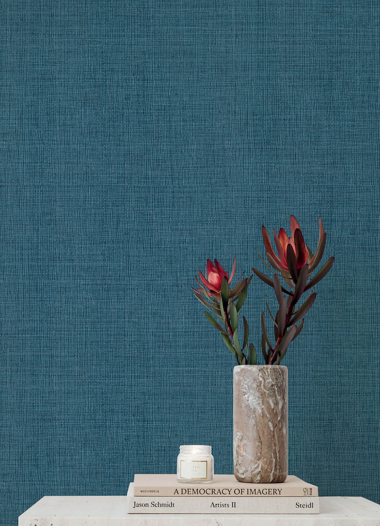 Alba Dark Blue by A-Street Prints Open Weave Vinyl Non Woven Wallpaper- A-Street Prints 4193-7414