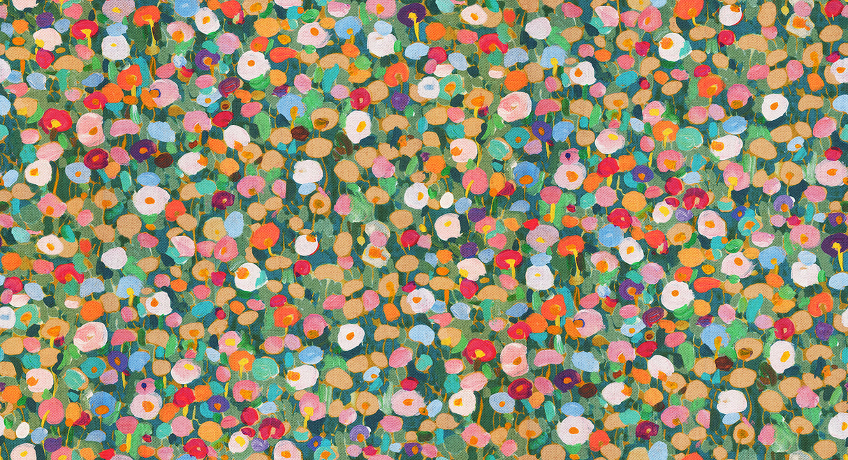 Prato Green Petite Floral Wallpaper roll and pattern