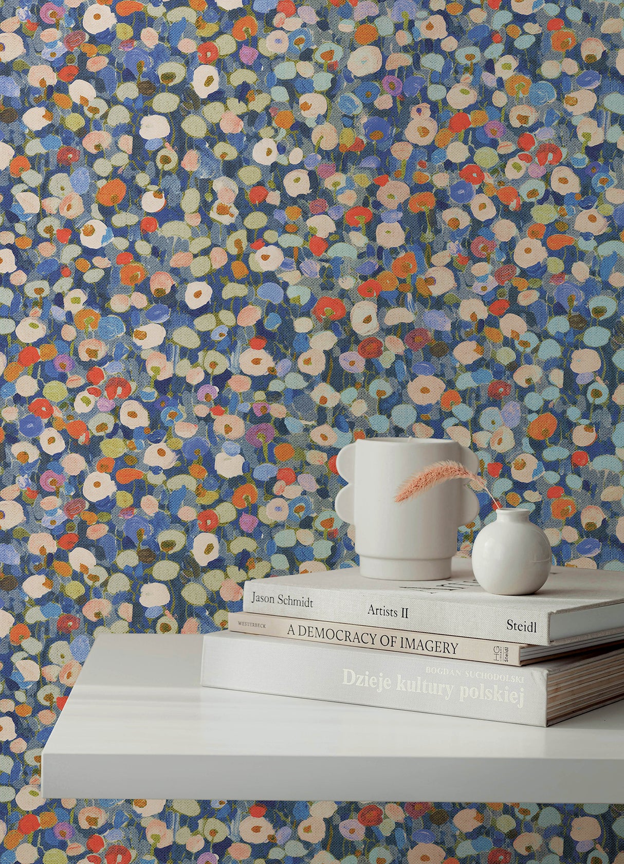 Prato Blue by A-Street Prints Petite Floral Wallpaper- Brewster Home Fashions 4193-7442