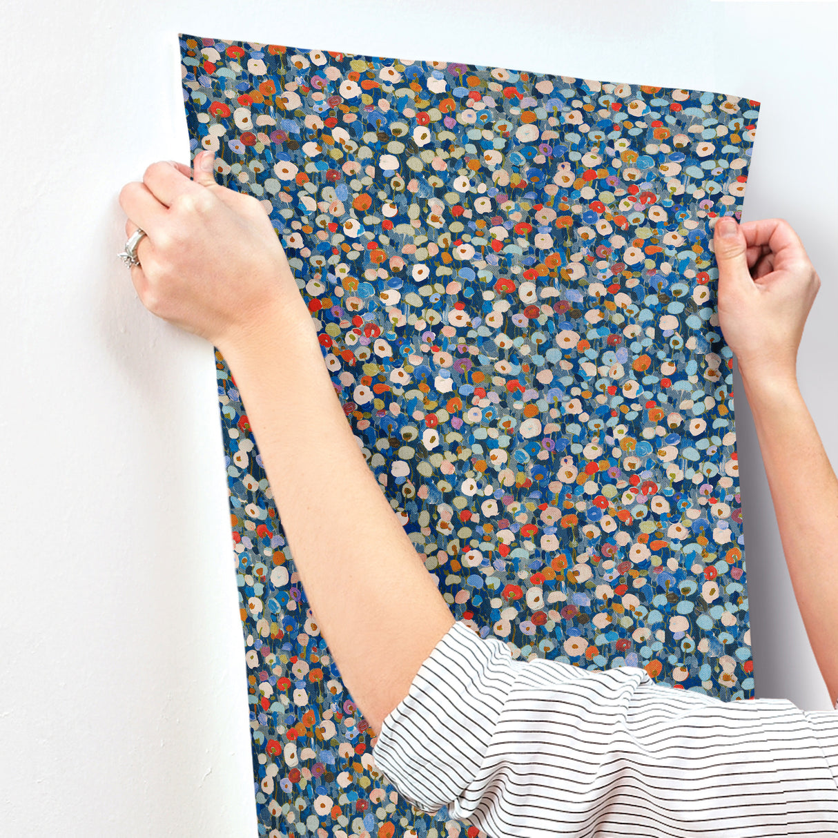 Prato Blue by A-Street Prints Petite Floral Wallpaper- Brewster Home Fashions 4193-7442